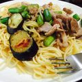 yujif's cooksnap of when they made なすと豚肉とアスパラの和風パスタ♪.