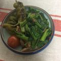 gomadachs's cooksnap of when they made つるむらさきと豚こまのピリ辛ニンニク炒め.