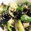 ハムをハサミで切る's cooksnap of when they made パパッと簡単！豚肉となすのみそ炒め.