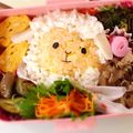 なぁ〜もも's cooksnap of when they made お正月 キャラ弁 未年＊ふわふわ羊さん.