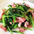 ヨシラー's cooksnap of when they made 空芯菜（エンサイ）とベーコンの炒め物.