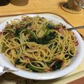 クックWE4P9I☆'s cooksnap of when they made 納豆ベーコンほうれん草和風バターサラスパ.