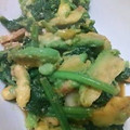 くじらのごはん処's cooksnap of when they made アボカドとスパムとほうれん草の炒め物.