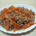 ぴーなっしー's cooksnap of when they made 油不使用！　人参とひき肉の味噌炒め.