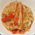 omotenasui's cooksnap of when they made カニかまと玉葱のめんつゆ酢胡麻油サラダ.