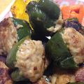 し〜〜ちゃん's cooksnap of when they made 豆腐でカサ増し&ヘルシーピーマンの肉詰め.