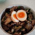 ♪♡さくら♡♪'s cooksnap of when they made 豚コマとナスの甘辛炒め★半熟味玉のせ.