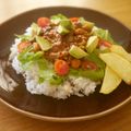 ももペンギン's cooksnap of when they made デミキーマカレーのタコライス風プレート.