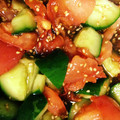 ♪もふもふ♪'s cooksnap of when they made トマト と キュウリ の ごま ぽん酢.