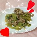 melonty's cooksnap of when they made 大きくなり過ぎたキュウリの炒め物～♪.
