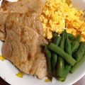 ちゃぎー's cooksnap of when they made 豚肉といんげんの三色丼.