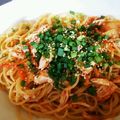 涙香♪'s cooksnap of when they made ささみとキムチの冷製パスタ.