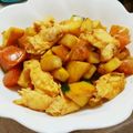 ぴょん吉Cafe's cooksnap of when they made トマトと卵とズッキーニの炒め物。.
