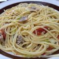 cystock's cooksnap of when they made レモン風味の豚トマトきゃべつパスタ.