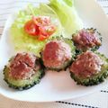luce_4444's cooksnap of when they made ゴーヤのチーズ肉詰め.