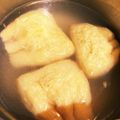 黒猫村's cooksnap of when they made 残った餃子の具で◆油揚げ巾着スープ◆.