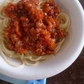 hinata︎♡'s cooksnap of when they made ☆ケチャップで☆簡単ミートソースパスタ.