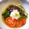 ミセスkei's cooksnap of when they made ☆素揚げ茄子載せのさっぱりサラダうどん☆.