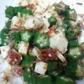 ゆこひな's cooksnap of when they made モッツァレラとオクラの梅おかか和え.