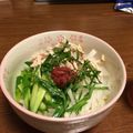 pecomuu's cooksnap of when they made さっぱり鶏梅おろしうどん.