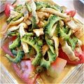 recoreco's cooksnap of when they made トマトとゴーヤとカリカリ鶏の皮のサラダ.
