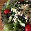 梅昆布茶。's cooksnap of when they made 豆腐ときゅうりとわかめのサラダ.