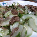 かにゃ～にゃ's cooksnap of when they made きゅうりと豚挽き肉の炒め物.