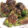 ３HAL's cooksnap of when they made カマンベールチーズ入りピーマンの肉詰め.