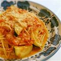 カナティー☆'s cooksnap of when they made 簡単☆ベーコンと夏野菜のトマトパスタ☆.