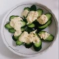 やしゅう's cooksnap of when they made キュウリのさきいかディップ乗せ.