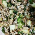 shelly616's cooksnap of when they made もやしとおくらの味噌そぼろ丼.