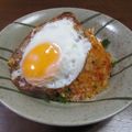 まさたかまま's cooksnap of when they made 巻く手間なし！目玉焼きのせチキンライス♪.