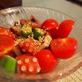MIE88888's cooksnap of when they made オクラとたこのゆず胡椒☆ポン酢和え.
