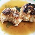 玄米っこ♫'s cooksnap of when they made 鶏挽肉でつくねみたいなハンバーグ.
