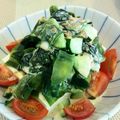 ♡礼♡'s cooksnap of when they made ＊きゅうりとワカメの冷や奴＊胡麻ドレ.