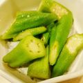 mari_us's cooksnap of when they made オクラの大量消費メニュー…「麺つゆ漬け」.