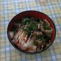 ラリー＆サラ's cooksnap of when they made 簡単朝ごはん!!卵やき!!目玉丼!!.