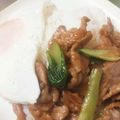 もっちぃ｡'s cooksnap of when they made 豚肉チンゲン菜の中華炒め丼ガパオライス風.
