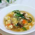 旦那は皿洗い's cooksnap of when they made ☆小松菜&卵&しめじ&春雨中華スープ☆.