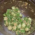 abeman's cooksnap of when they made ♪オクラのゴマ和え.
