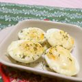 赤い電話's cooksnap of when they made ゆで卵のマヨチーズ焼き.
