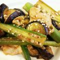1000fine's cooksnap of when they made 豚肉とオクラ、茄子のわさび醤油炒め.