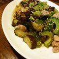 motchan's cooksnap of when they made ゴーヤとなすの豚肉味噌炒め.