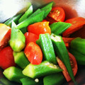 まんまるねこもち's cooksnap of when they made オクラとトマトのさっぱり和え.