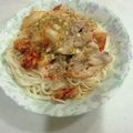 ニャンコ先生ZERO's cooksnap of when they made 豚しゃぶキムチもやしのごま風味そうめん.