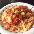 ♡tmk☆'s cooksnap of when they made イカとキャベツのトマトソースパスタ.