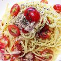 りょーみー's cooksnap of when they made ミニトマトたっぷり♡簡単冷製パスタ.