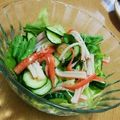 チョビ～☆'s cooksnap of when they made きゅうりかにかまレタスの酢の物風サラダ.