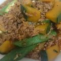 ふーちゃん８７３９'s cooksnap of when they made かぼちゃ&オクラの挽肉炒め煮.