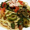 ☆Runo☆'s cooksnap of when they made ゴーヤとトマトの冷製パスタ.